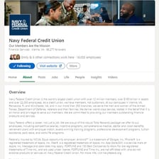 A social media profile page with a short biography section.