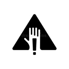 A prominent warning sign displayed as a caution