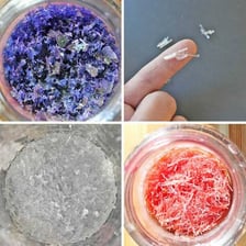 White Epsom salt crystals in a bowl