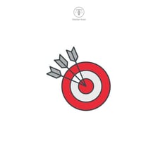 A target symbol representing an objective or goal.