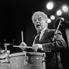 Tito Puente performing with timbales