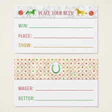 A betting slip associated with wagering on a horse race.