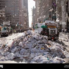 Paper ticker tape falling during a parade