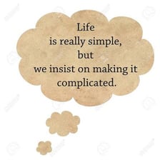 A speech bubble containing the phrase “It’s complicated”