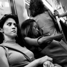 A person enduring an irritating situation