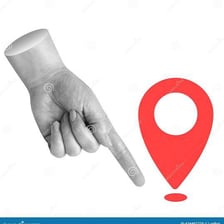 A person indicating a nearby location