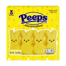 Yellow marshmallow chick candies associated with Easter