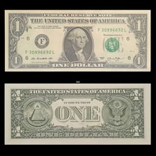 A United States one-dollar bill.