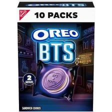 OREO cookie packaging for a BTS-themed variety