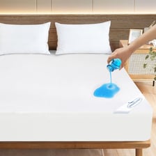 A fitted sheet stretched over a mattress