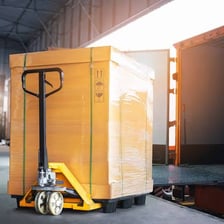 A freight truck transporting packages