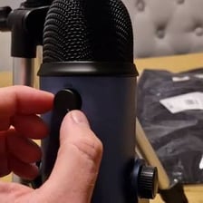 A microphone arranged for whispering and other ASMR recordings.