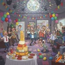 A crowded lively party with guests socializing