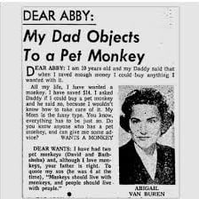 A reader letter submitted to a newspaper advice column