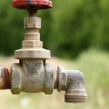 A close-up of a water tap or spigot.