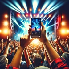 An enthusiastic fan at a concert