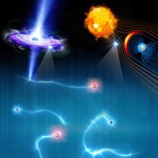 An educational illustration shows a charged atom among particles in plasma.