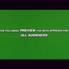 A film teaser preview playing on a screen