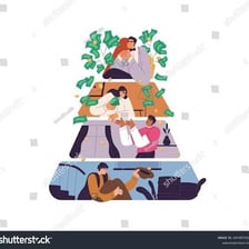 An illustration showing people arranged by social rank.