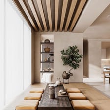 A thoughtfully arranged interior illustrating feng shui.