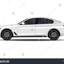 A sedan viewed from the side, showing its passenger-car body style.