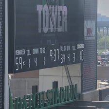 A scoreboard displaying the result of a game.