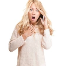 A person showing shock and confusion.