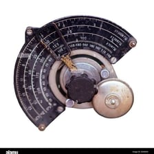 Close-up of a radio tuning dial