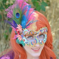Several colorful masks for a masquerade ball