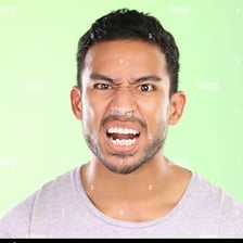 A person visibly expressing anger