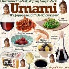 A selection of foods commonly associated with umami flavor