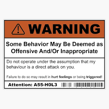 A warning sign indicating that behavior is inappropriate.