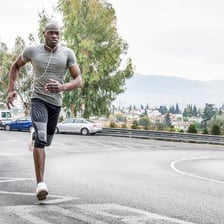 A person jogging outdoors