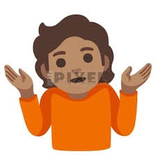 A surprised person shrugging in bemusement.