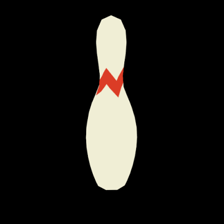 A bowling pin shown in the Wii Sports bowling game.