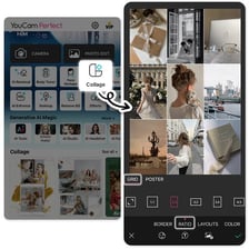 A photo-grid interface associated with Instagram.