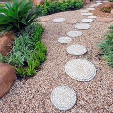 A path covered in small pieces of gravel.