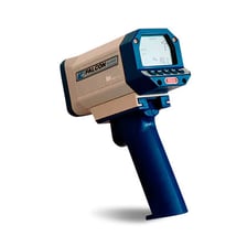 A radar device used to measure the speed of a moving vehicle