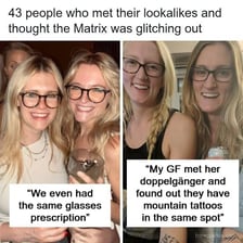 Two people with strikingly similar appearances
