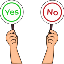 Visual showing yes and no as opposite responses
