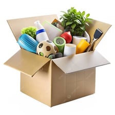A box containing several objects