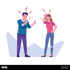 Two people in a tense exchange, suggesting an insult or verbal slight.