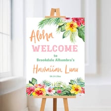 A Hawaiian greeting sign using the word aloha.