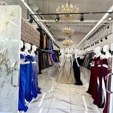 A city fashion district lined with designer boutiques