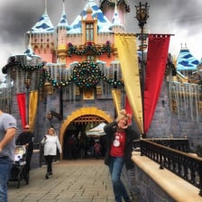 The entrance area and castle at Disneyland in Anaheim, California
