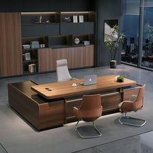 A corporate executive working in an office