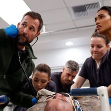 A hospital emergency-room scene associated with the medical drama The Pitt