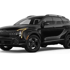 A Kia Sportage SUV showing the model made by Kia.