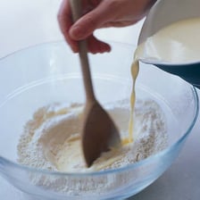 Ingredients combining smoothly in a mixing bowl