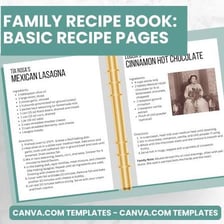 An open cookbook showing a recipe with ingredients and directions
